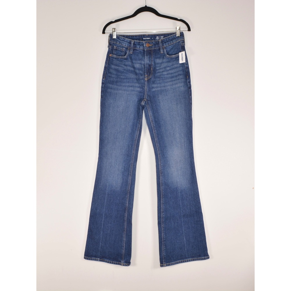 Old Navy Higher High-Rise Flare Jeans Medium Wash Secret-Smooth Pockets Size 2